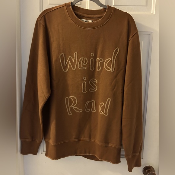 Free People x Sandrine Rose brown oversized embroidered sweatshirt. NWT - Picture 8 of 12